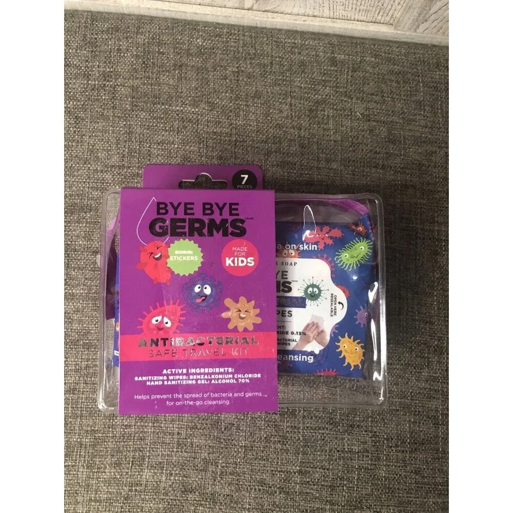 Upper Canada Soap Bye Bye Germs 7 Pc Antibacterial Safe Travel Kit for Kids